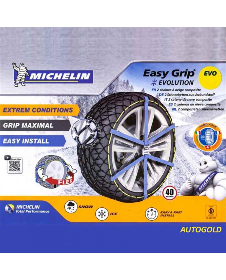 Michelin Easy Grip Evo Catene Calze Da Neve Omologate Metalliche Super Leggere