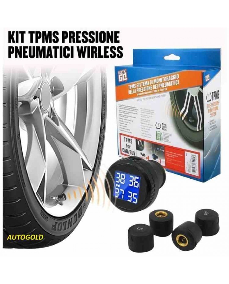 KIT 4 Sensori TMPS pressione pneumatici - sistema wireless